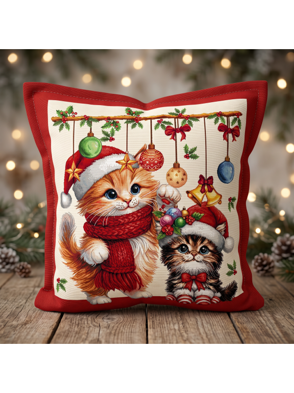 Коледна калъфка - Коледни котета - № 358 Коледна калъфка - Коледни котета - № 358